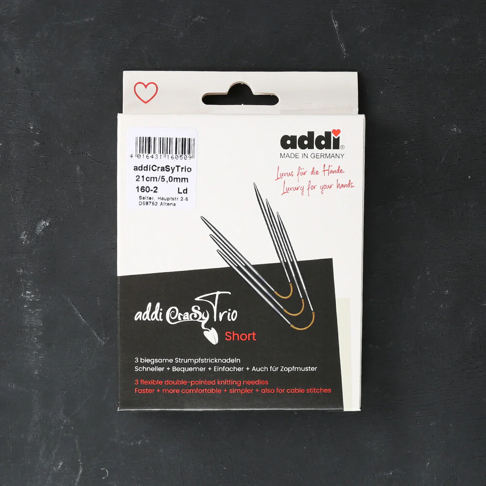 Addi CrasyTrio 5 Mm 21 Cm Flexible Sock Knitting Needles, Set of 3 - 160-2