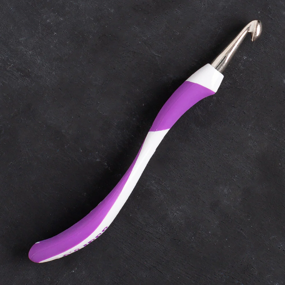 Addi Swing 8mm 16cm Ergonomic Crochet Hook, Purple - 140-7 - Image 2
