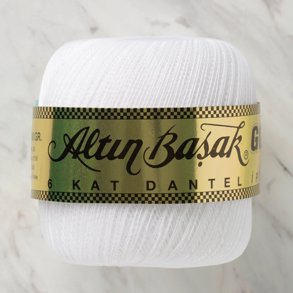 AltÄ±nbaÅŸak 100Gr 6 Ply Gold Lace Thread 50 No - White