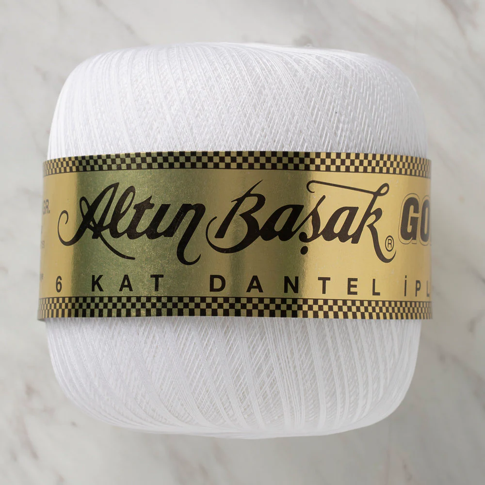 AltÄ±nbaÅŸak 100Gr 6 Ply Gold Lace Thread 70 No - White