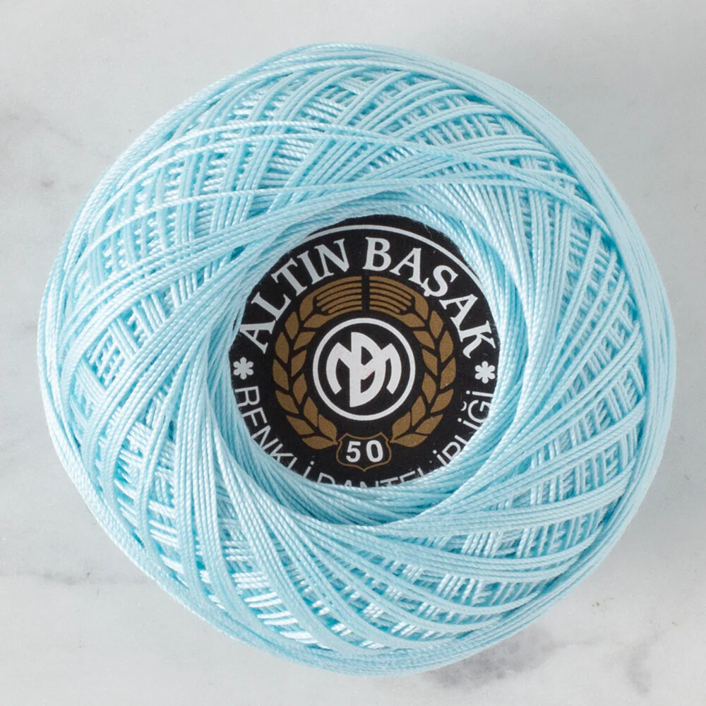 Altınbaşak 20Gr 50 No Baby Blue Classic Colored Lace Thread Ball  - 345 - Image 2