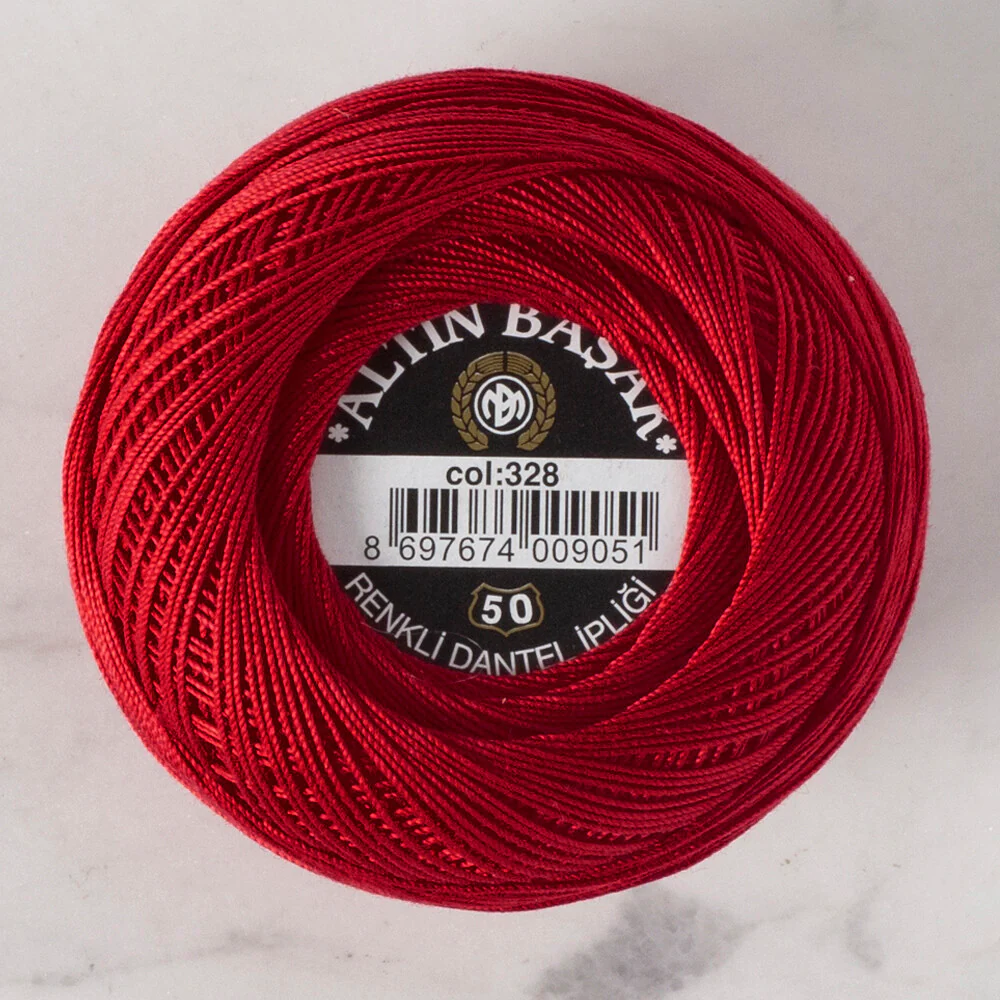 Altınbaşak 20Gr 50 No Red Classic Colored Lace Thread Ball  - 328 - Image 2