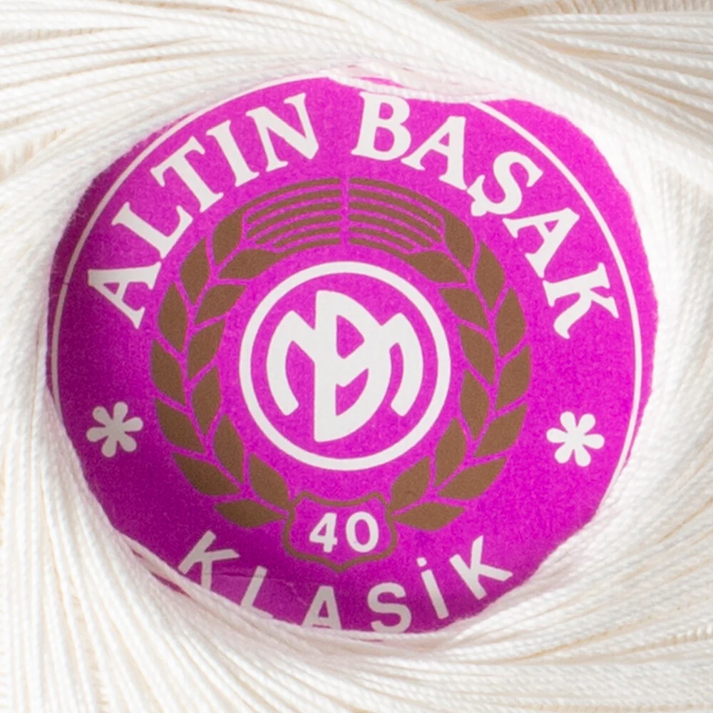 Altınbaşak 100Gr Classic Lace Thread Ball  40 No - Cream - Image 3