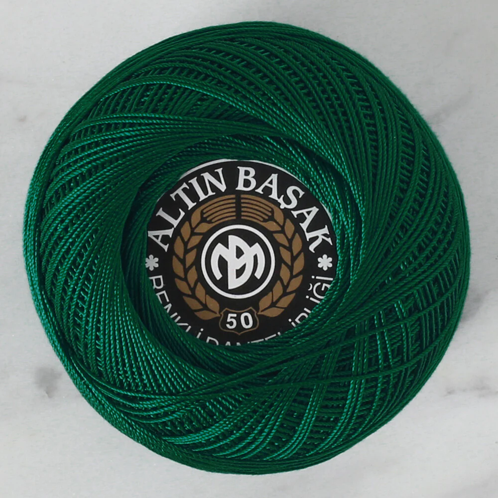 Altınbaşak 20Gr 50 No Green Classic Colored Lace Thread Ball  - 009 - Image 2