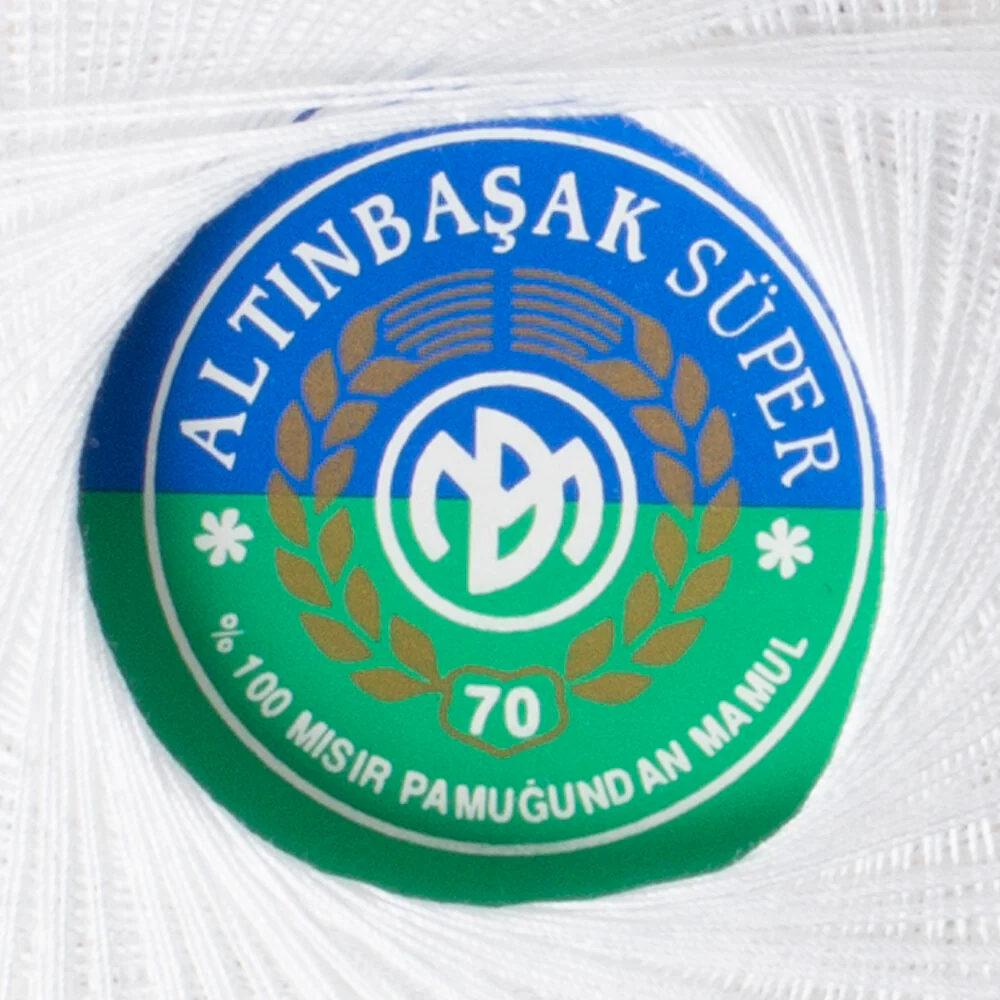 Altınbaşak 100Gr Super Lace Thread Ball  70 No - White - Image 3