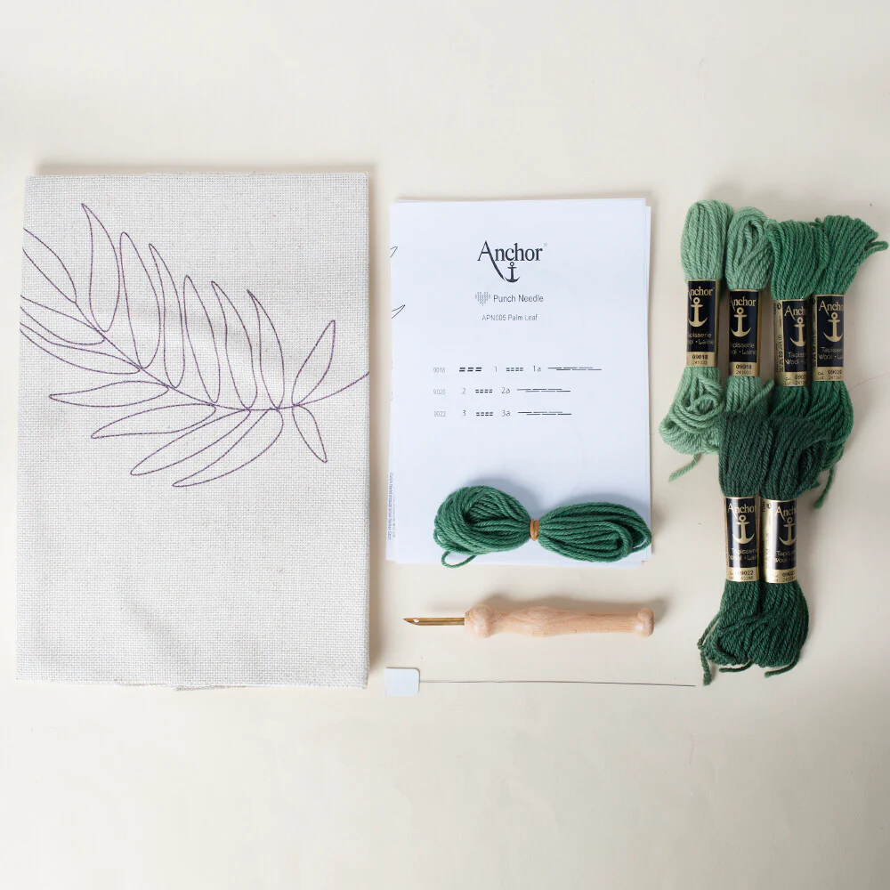 Anchor 20cm Punch Needle Palm Leaf Kit  - APN005 - Image 2