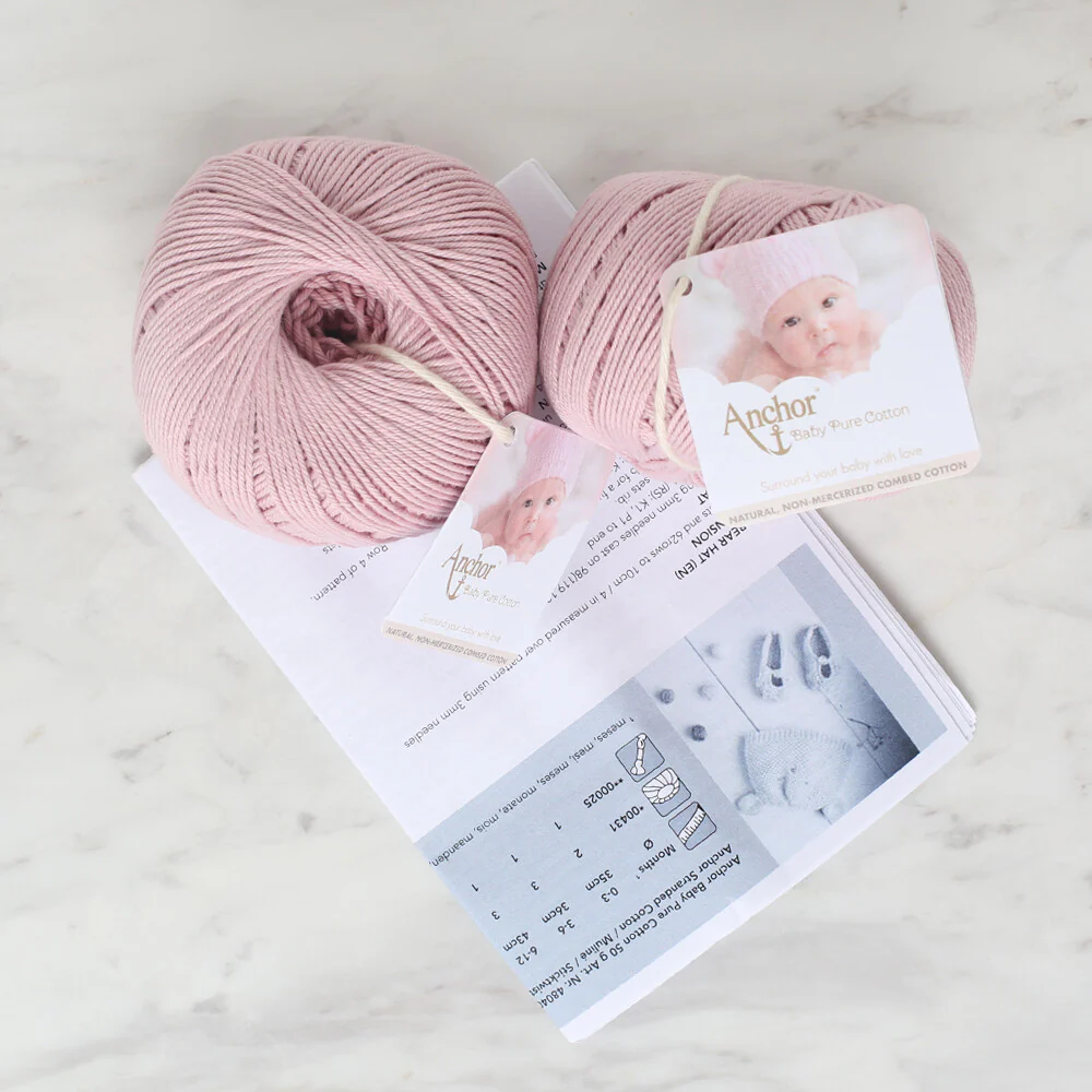 Anchor Baby Pure Cotton Bear Beanie & Booties Kit, Powder Pink - A28B001-00001 - Image 3
