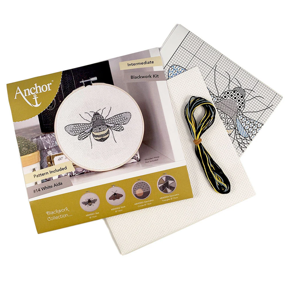 Anchor Blackwork Bee Processing Embroidery Kit- ABW0001 - Image 3