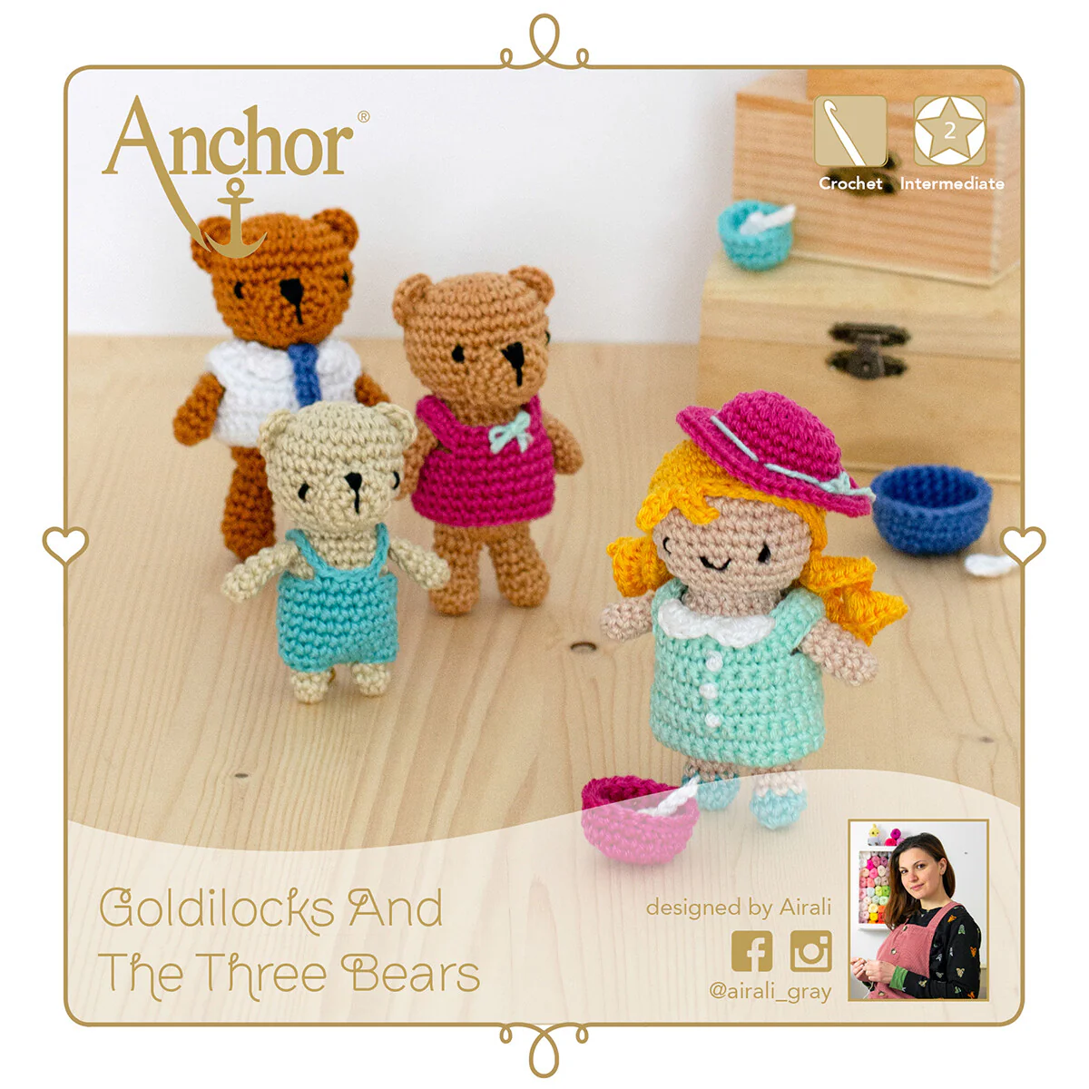 Anchor Goldilocks And The Three Bears Amigurumi Set - A28C003-09061 - Image 4