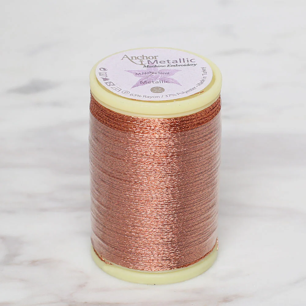 Anchor No:14 10g Metallic Hand Embroidery Glitter Thread, Brown - 4565014-0007