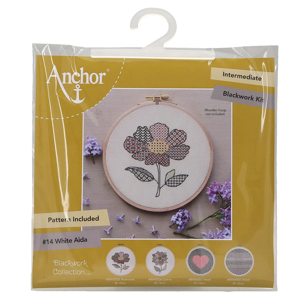 Anchor Modern Blackwork Embroidery Kit­ Anemone - ABW0005