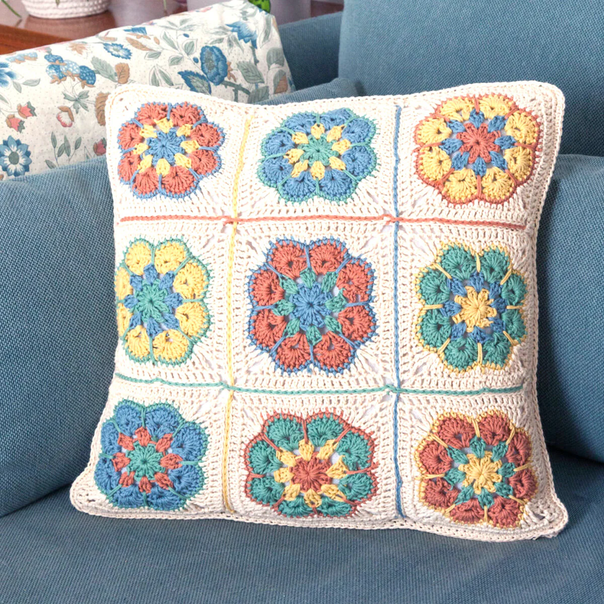 Anchor Organic Cotton Cushion Kit,  Granny Square - Art:A28G001-09061 - Image 3