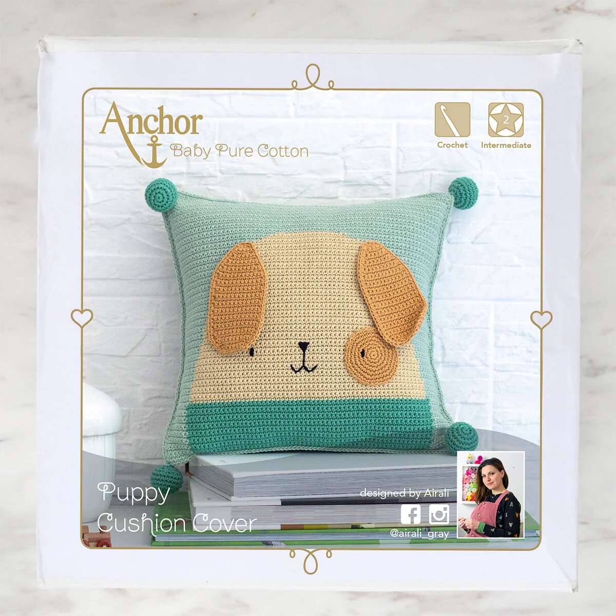 Anchor Puppy Cushion Cover Set - A28B003-09064