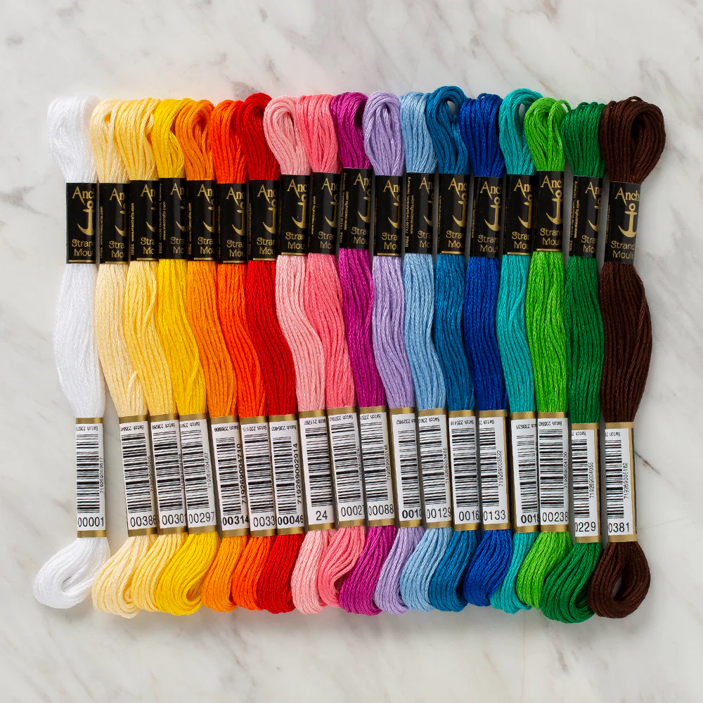 Anchor Stranded Cotton: Essential Assortment, 18 Skeins (Free Design Included) - Image 2