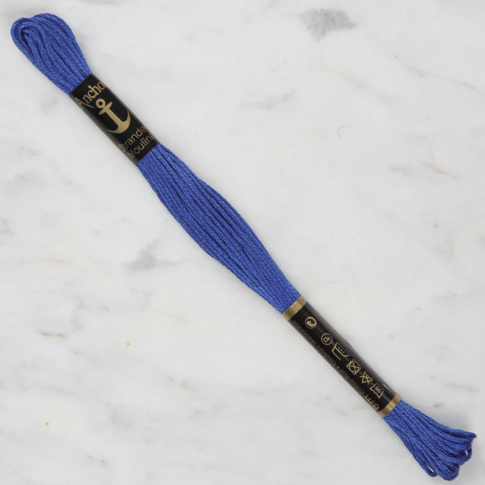 Anchor Stranded Mouline Embroidery Thread, 8m, Blue - 0132
