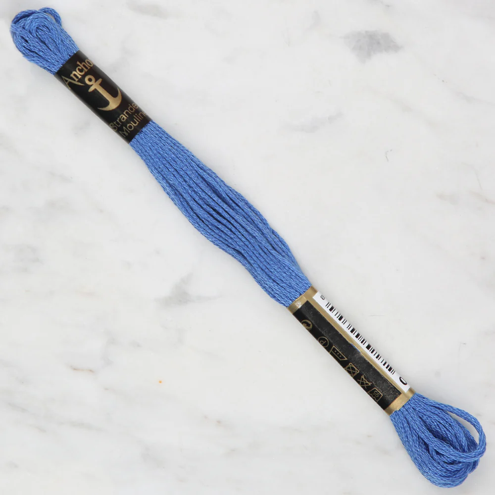 Anchor Stranded Mouline Embroidery Thread, 8m, Blue - 0142