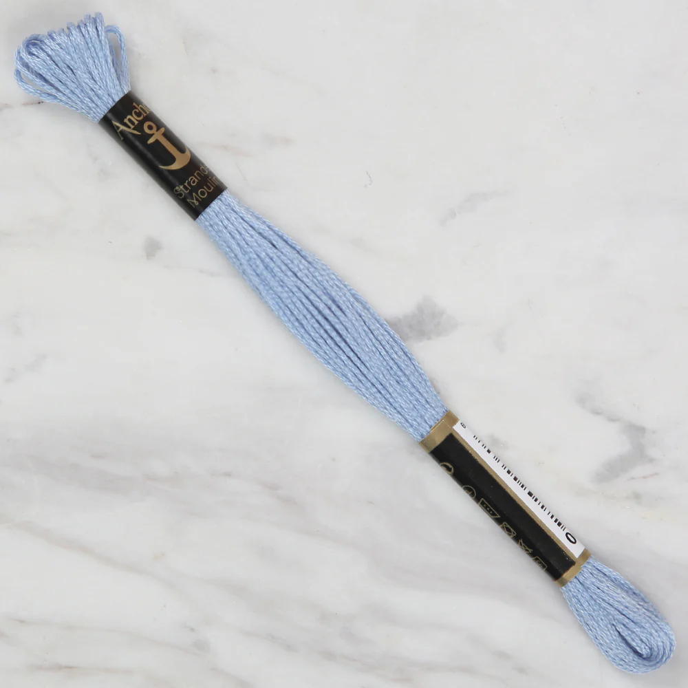 Anchor Stranded Mouline Embroidery Thread, 8m, Blue - 0144