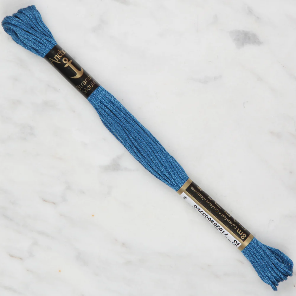 Anchor Stranded Mouline Embroidery Thread, 8m, Blue - 0162