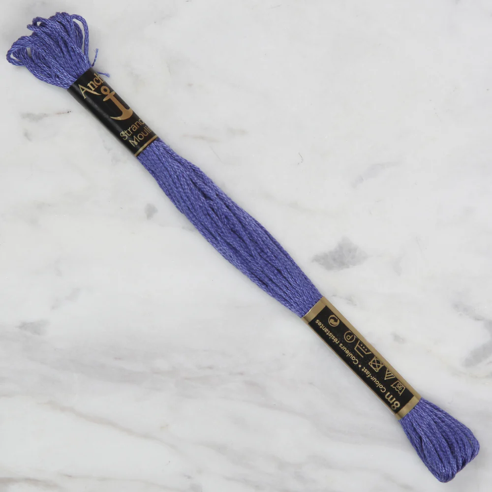 Anchor Stranded Mouline Embroidery Thread, 8m, Blue - 0177