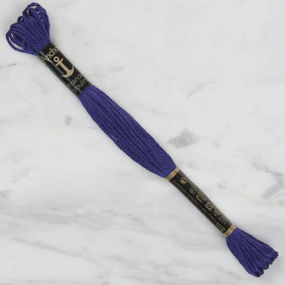 Anchor Stranded Mouline Embroidery Thread, 8m, Blue - 0178