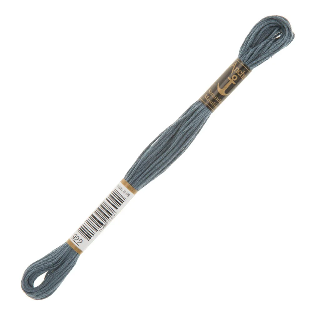 Anchor Stranded Mouline Embroidery Thread, 8m, Blue - 0922
