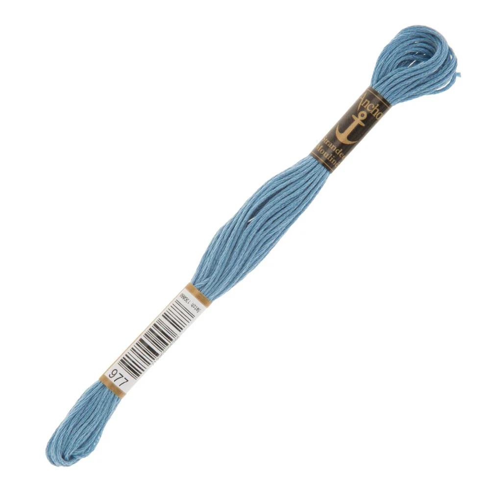 Anchor Stranded Mouline Embroidery Thread, 8m, Blue - 0977