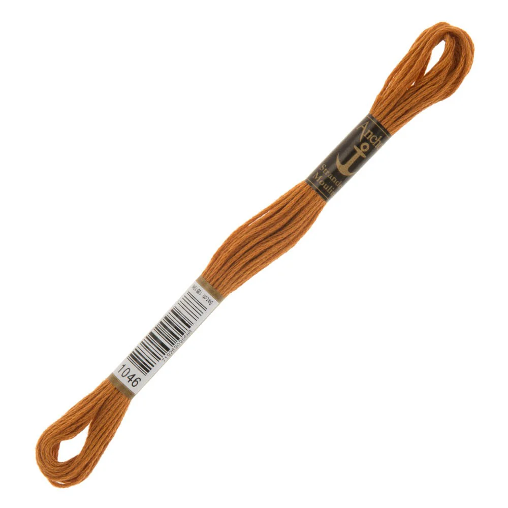Anchor Stranded Mouline Embroidery Thread, 8m, Brown - 1046