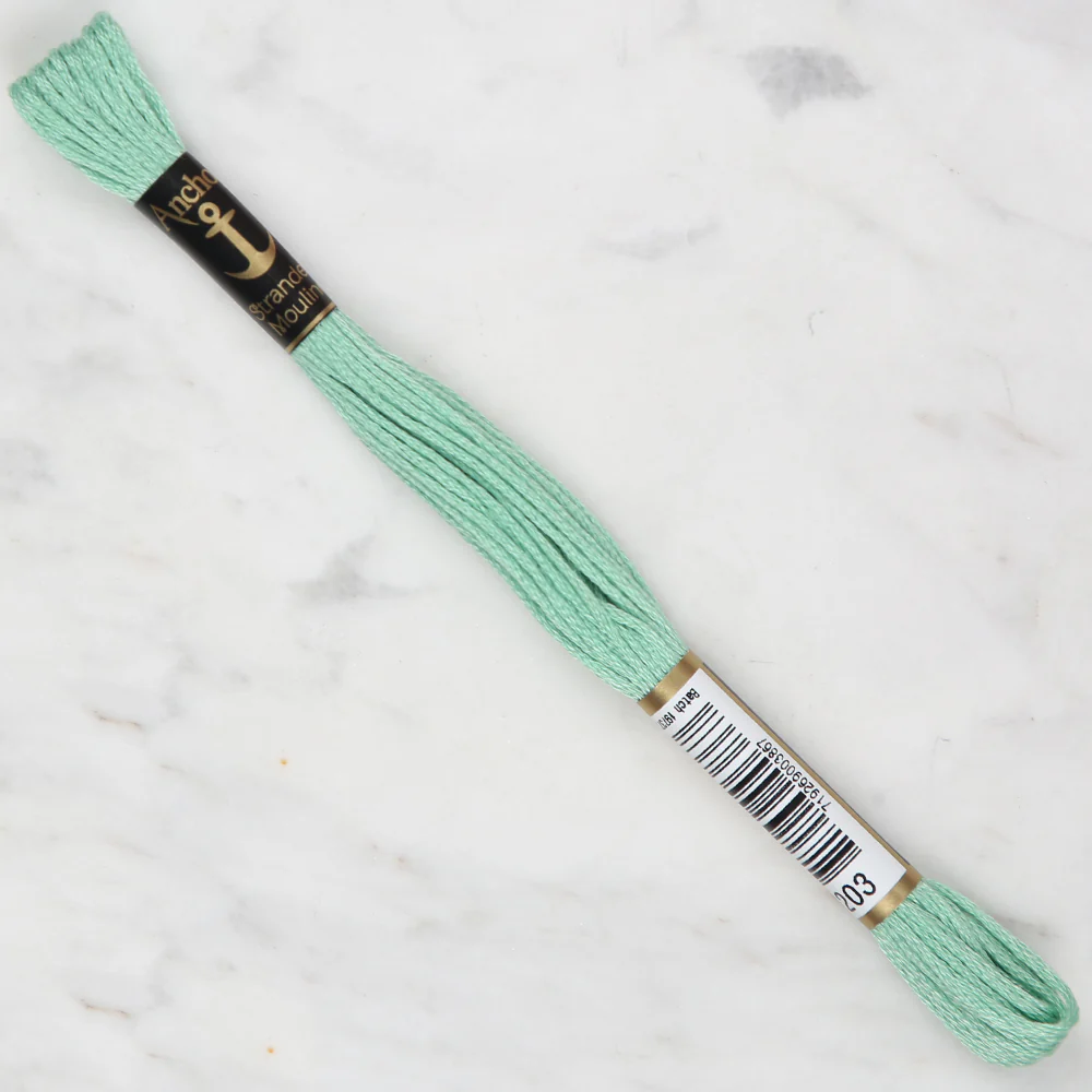 Anchor Stranded Mouline Embroidery Thread, 8m, Green - 0203