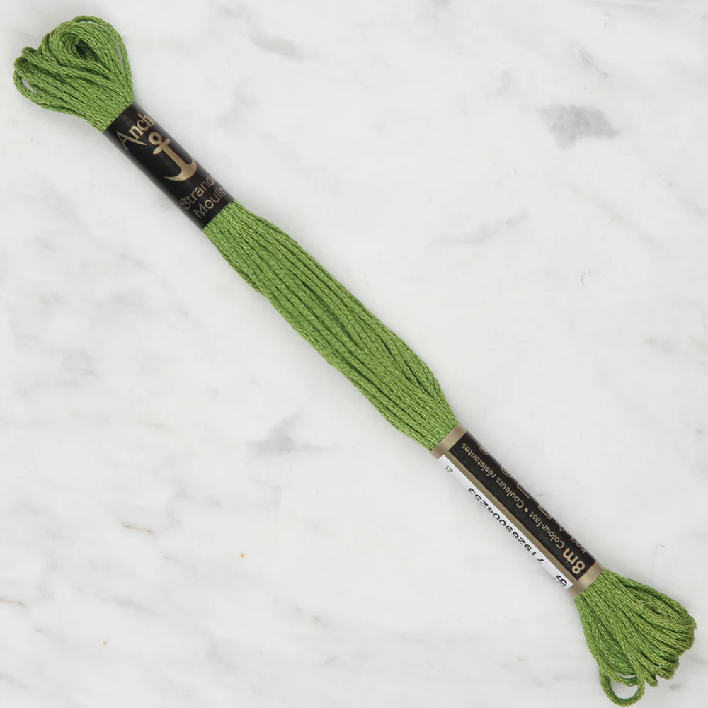 Anchor Stranded Mouline Embroidery Thread, 8m, Green - 0256