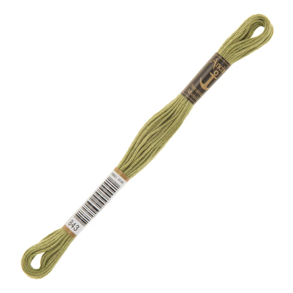 Anchor Stranded Mouline Embroidery Thread, 8m, Green - 0843