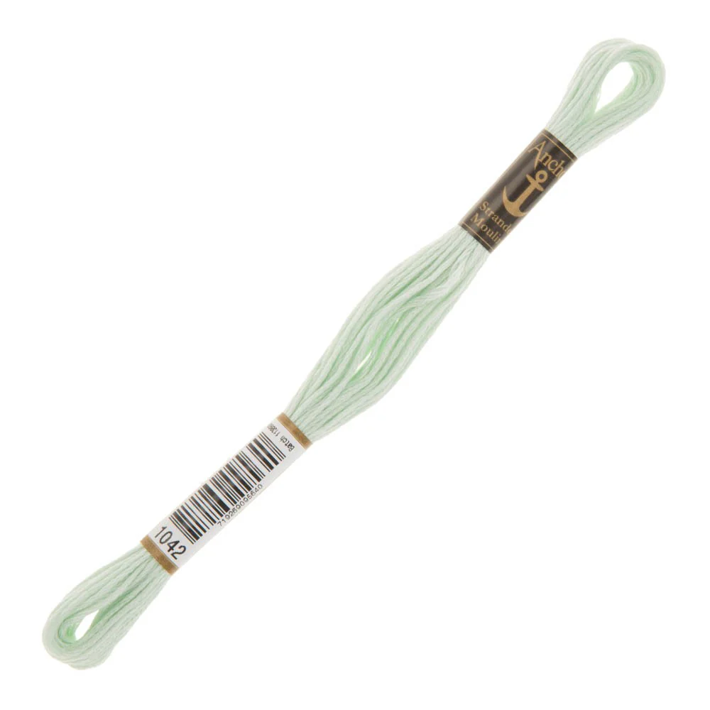 Anchor Stranded Mouline Embroidery Thread, 8m, Green - 1042
