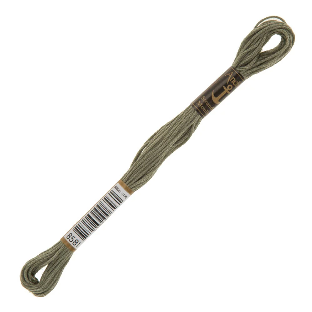 Anchor Stranded Mouline Embroidery Thread, 8m, Grey - 8581