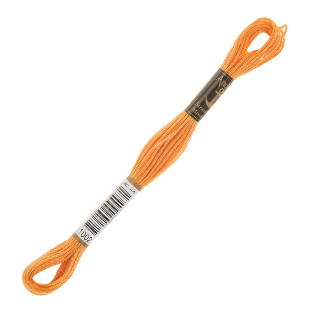Anchor Stranded Mouline Embroidery Thread, 8m, Orange - 1002