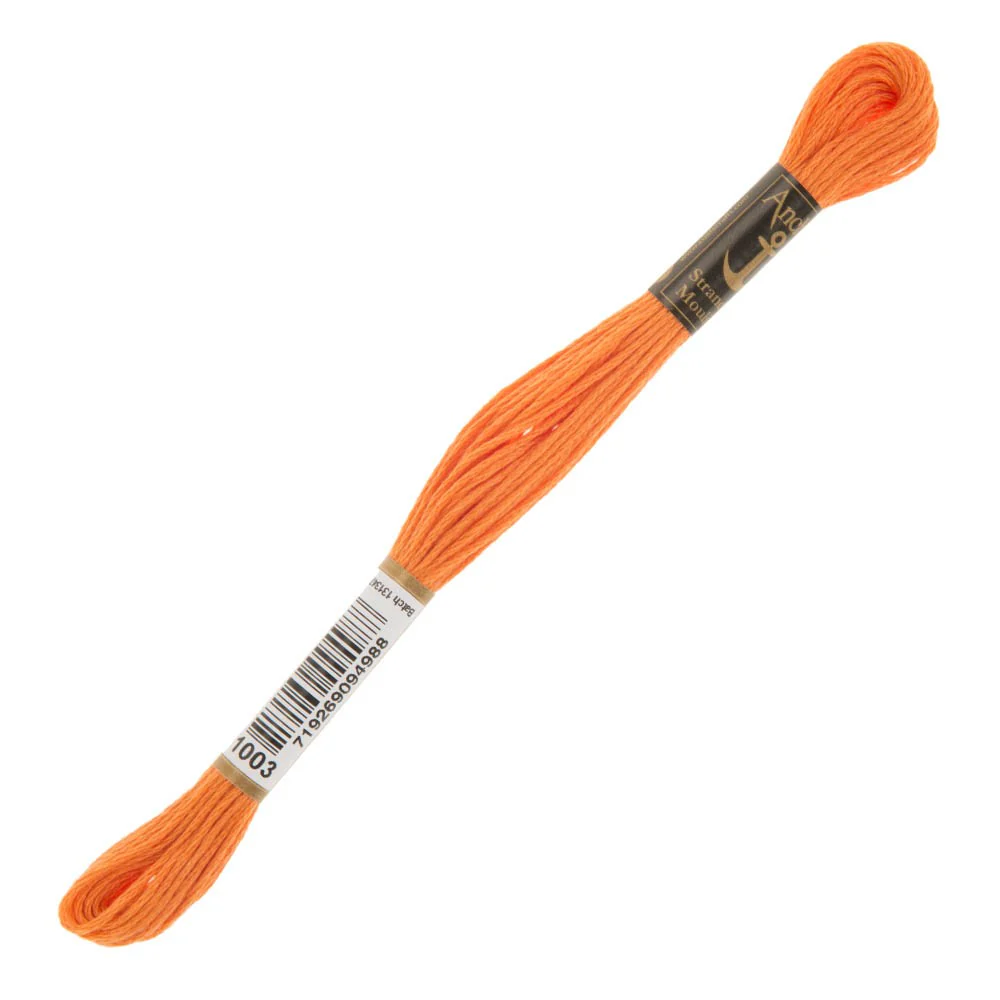 Anchor Stranded Mouline Embroidery Thread, 8m, Orange - 1003