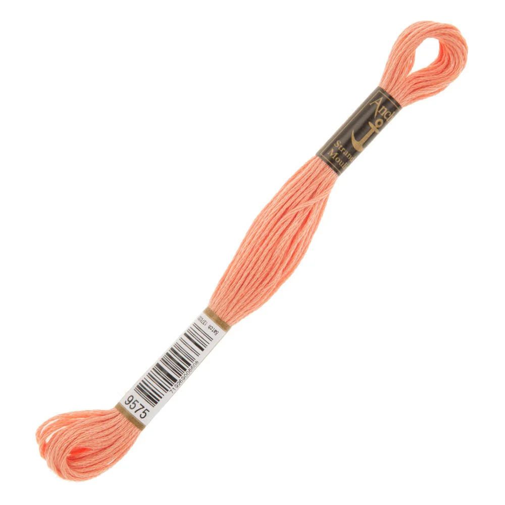 Anchor Stranded Mouline Embroidery Thread, 8m, Orange - 9575
