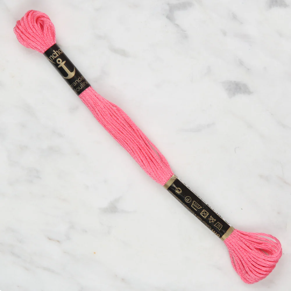 Anchor Stranded Mouline Embroidery Thread, 8m, Pink - 0040