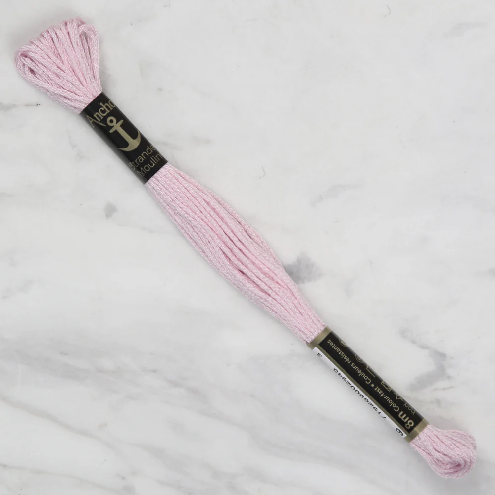 Anchor Stranded Mouline Embroidery Thread, 8m, Pink - 0049