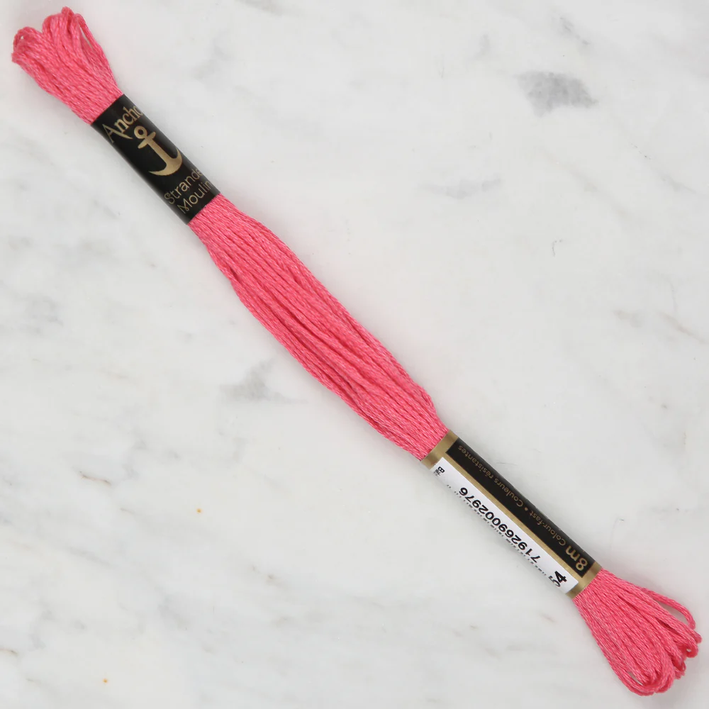 Anchor Stranded Mouline Embroidery Thread, 8m, Pink - 0054