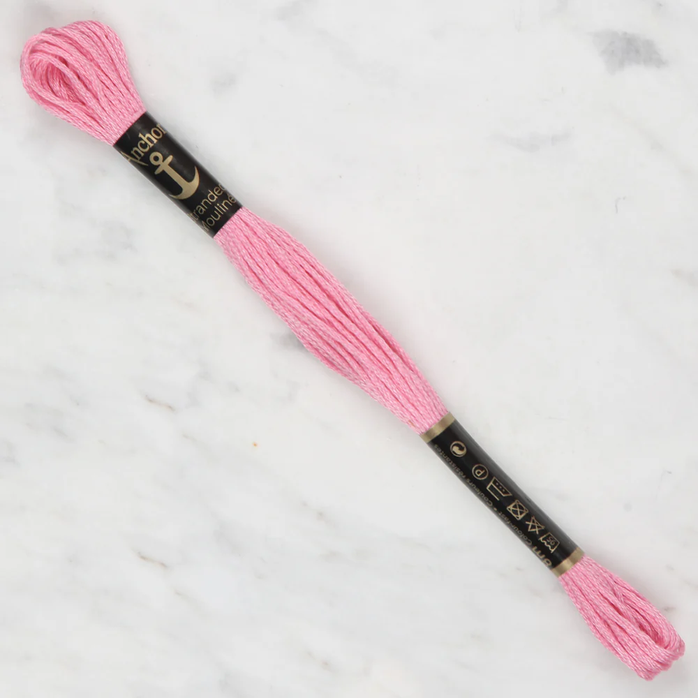 Anchor Stranded Mouline Embroidery Thread, 8m, Pink - 0055