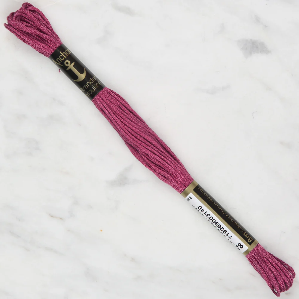 Anchor Stranded Mouline Embroidery Thread, 8m, Pink - 0078