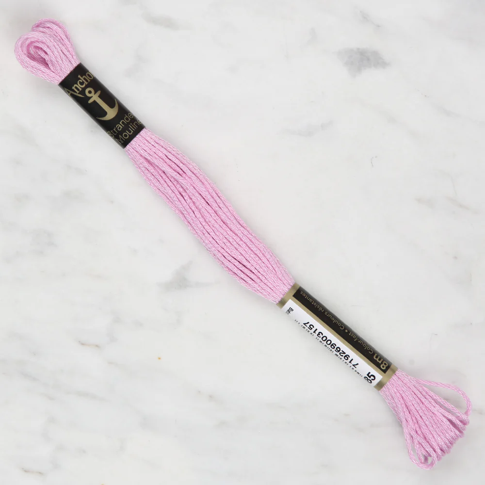 Anchor Stranded Mouline Embroidery Thread, 8m, Pink - 0085
