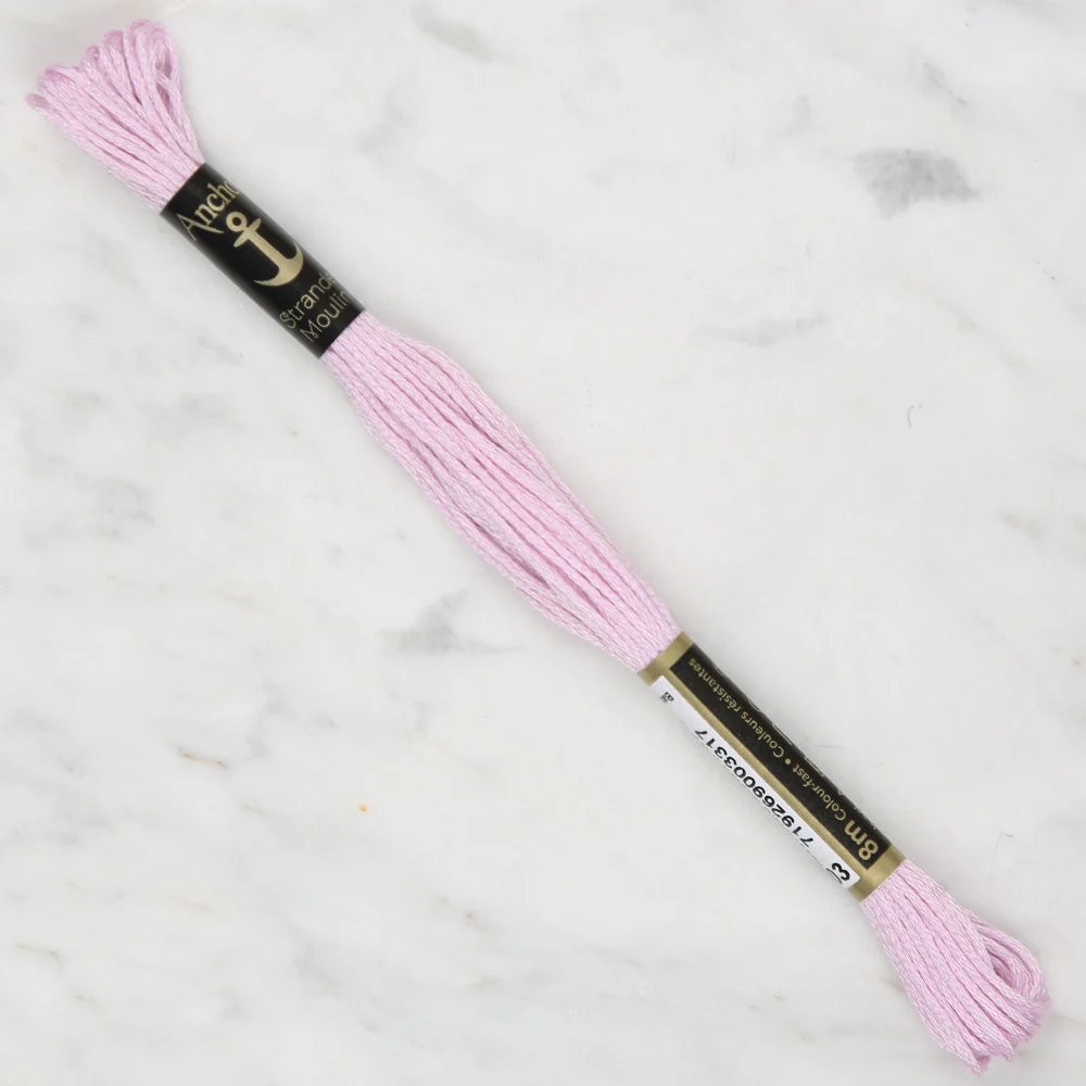 Anchor Stranded Mouline Embroidery Thread, 8m, Pink - 0103