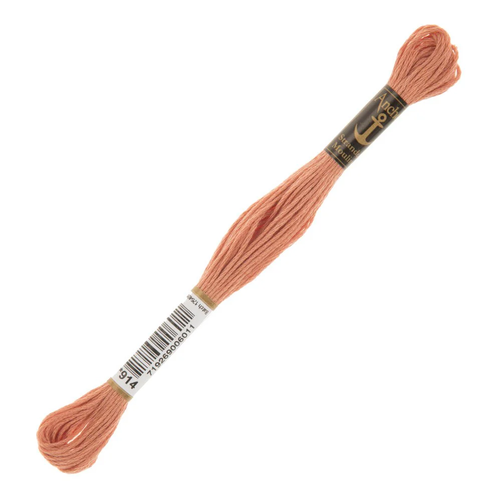 Anchor Stranded Mouline Embroidery Thread, 8m, Pink - 0914