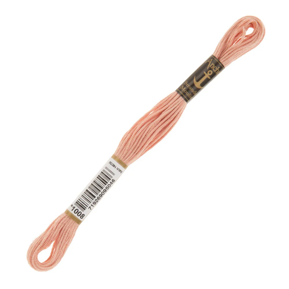 Anchor Stranded Mouline Embroidery Thread, 8m, Pink - 1008