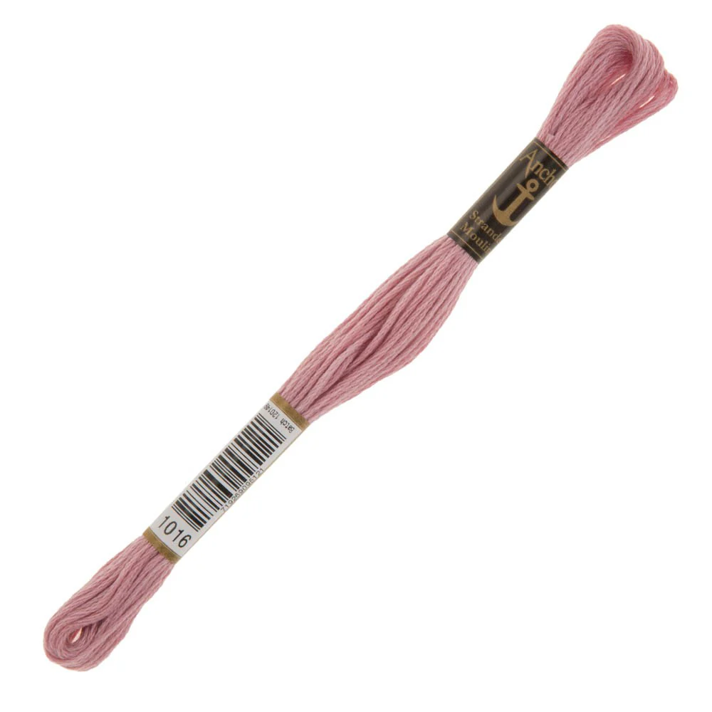 Anchor Stranded Mouline Embroidery Thread, 8m, Pink - 1016