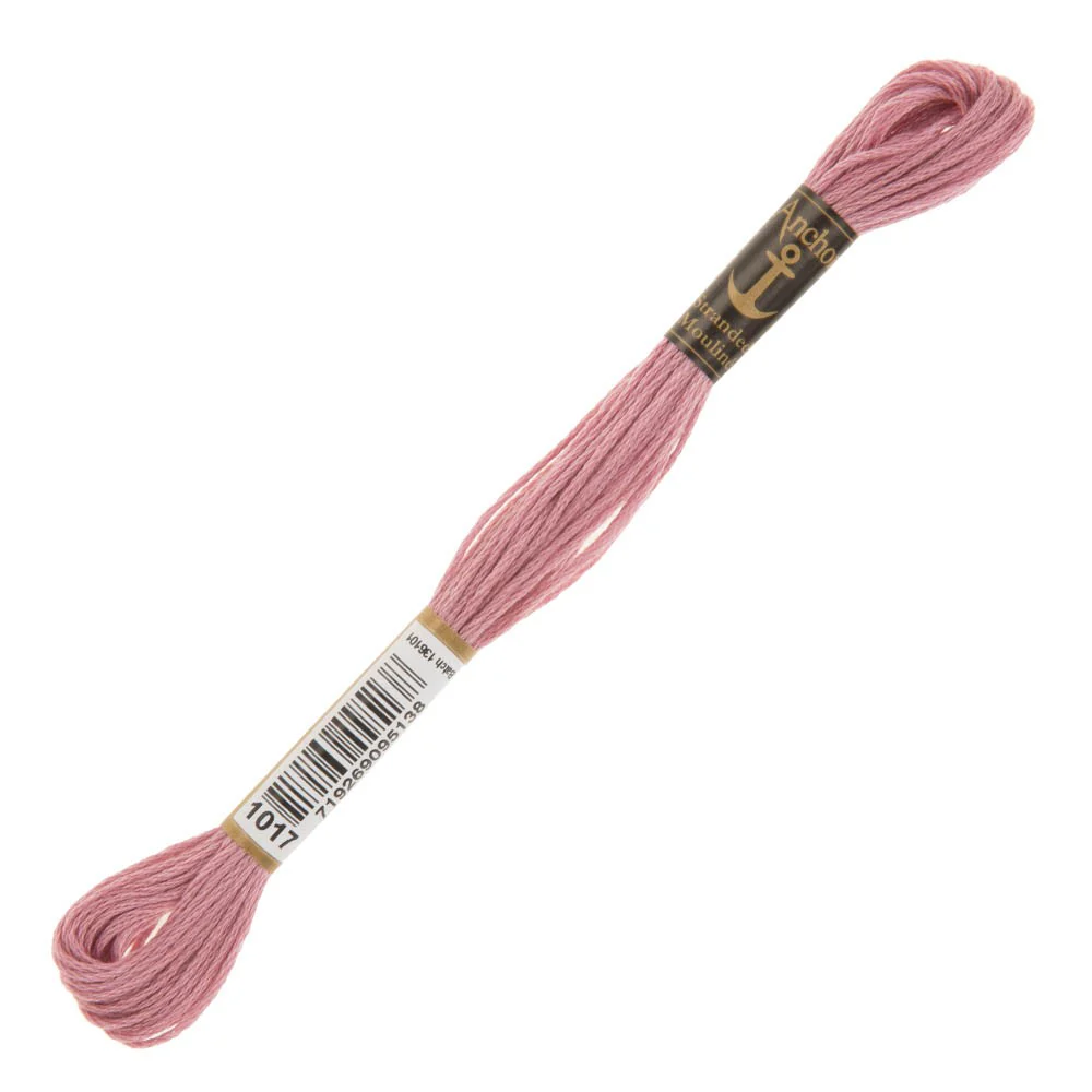 Anchor Stranded Mouline Embroidery Thread, 8m, Pink - 1017