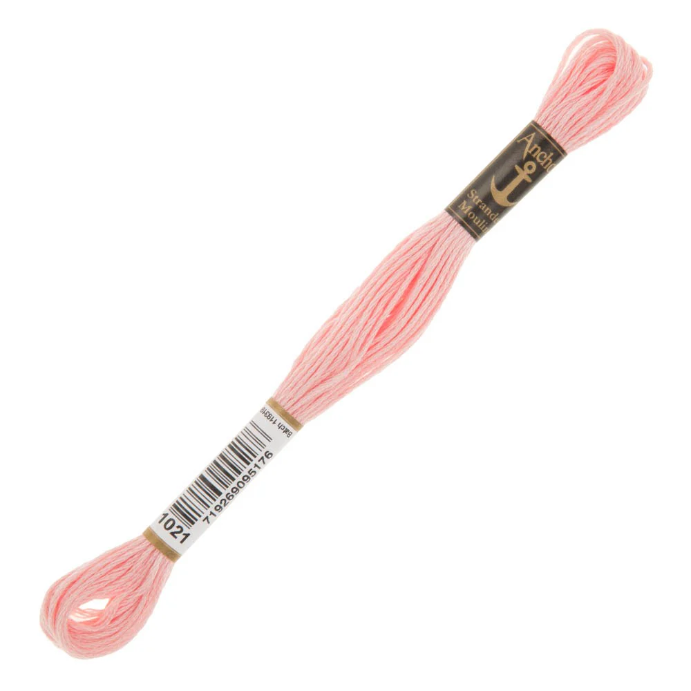 Anchor Stranded Mouline Embroidery Thread, 8m, Pink - 1021