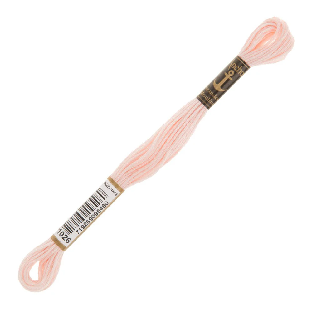 Anchor Stranded Mouline Embroidery Thread, 8m, Pink - 1026