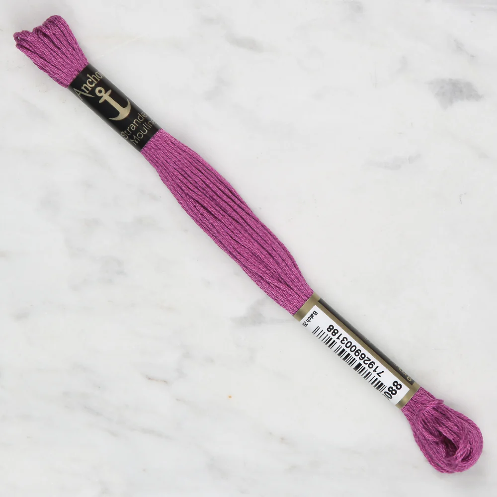 Anchor Stranded Mouline Embroidery Thread, 8m, Purple - 0088