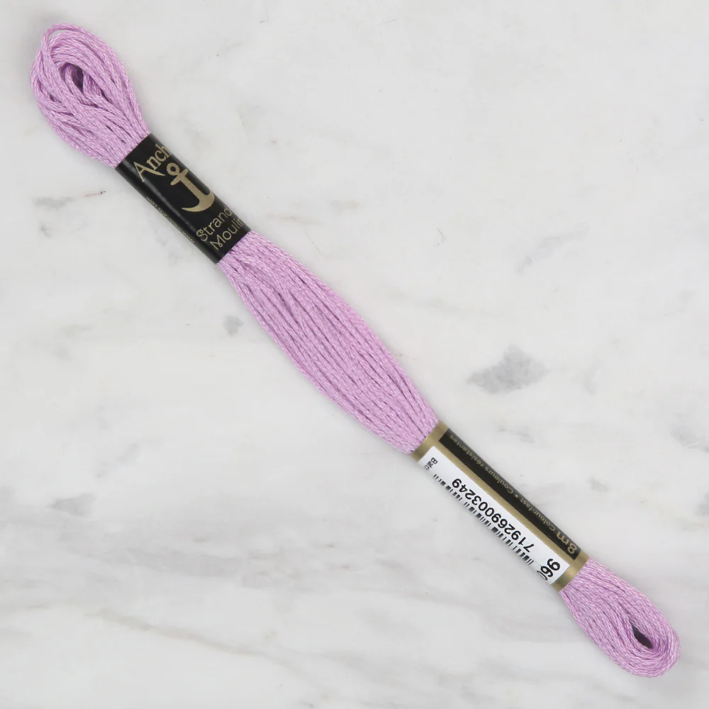 Anchor Stranded Mouline Embroidery Thread, 8m, Purple - 0096